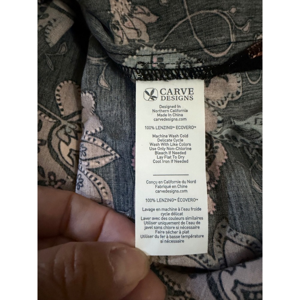 Carve Designs Macy Maxi Dress Women Large Black Floral Ecovero Sustainable Beach - Picture 7 of 10